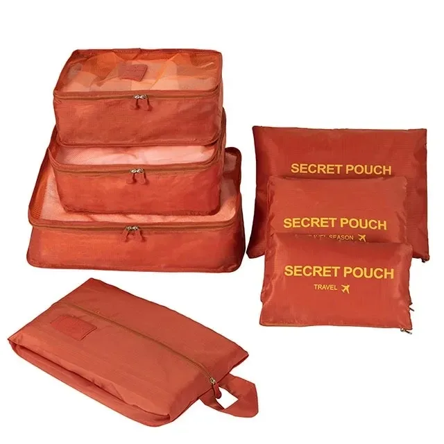 organisateur voyage sac rangement nylon translucide gris rose bleu grande capacité tri chaussures vêtements transport