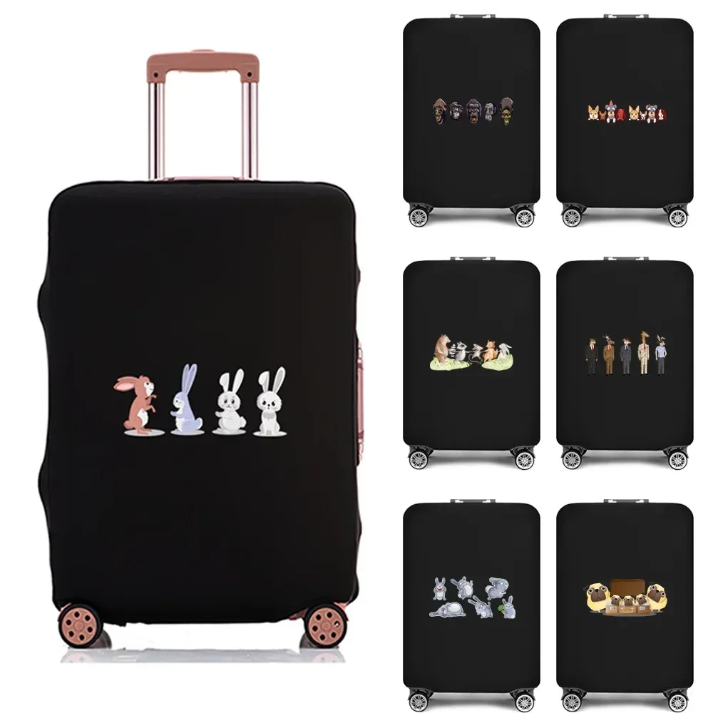 housse de protection pour bagages, étui anti-poussière élastique épais pour valises de voyage de 18 à 28 pouces, accessoires de voyage imprimés de dessins animés