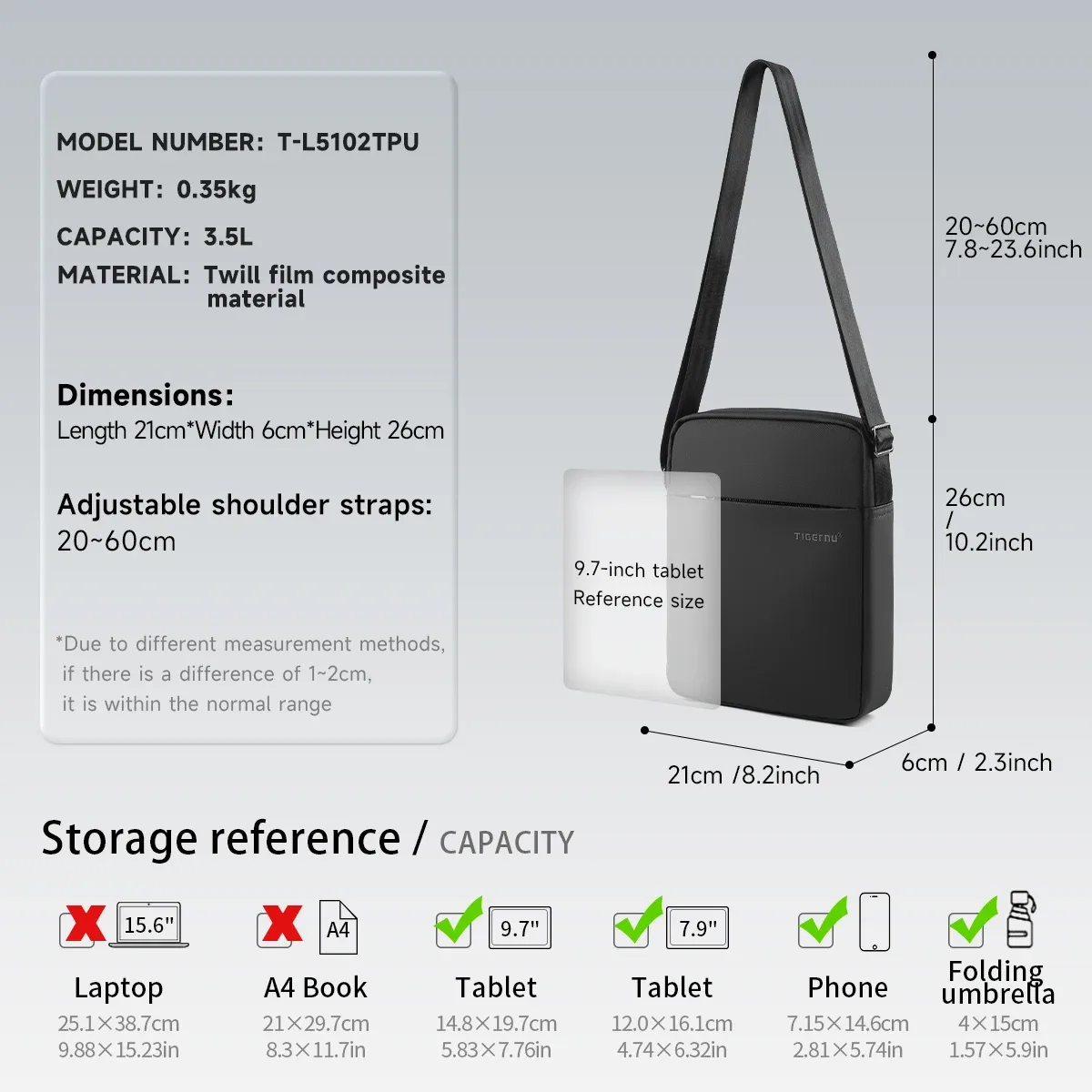 tigernu nouveaux hommes sac de messager de haute qualité sac à bandoulière étanche pour hommes voyage d'affaires sac à bandoulière mâle mini sac