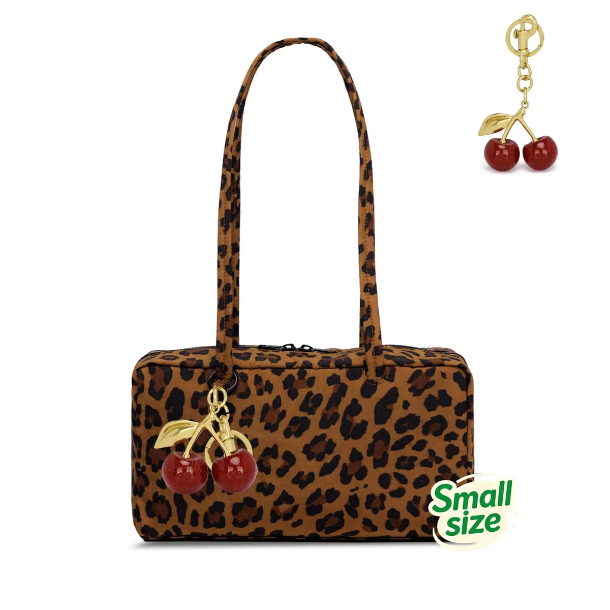 sac à bandoulière en nylon à pois imprimé léopard avec pendentif, sac fourre-tout coréen, sac bowling décontracté pour femme, grande capacité, pour voyage