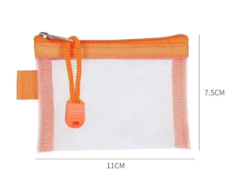 porte-monnaie en maille pour femmes, fermeture éclair transparente, sacs de rangement en poudres, porte-cartes pour filles, porte-clés, petits sacs à main