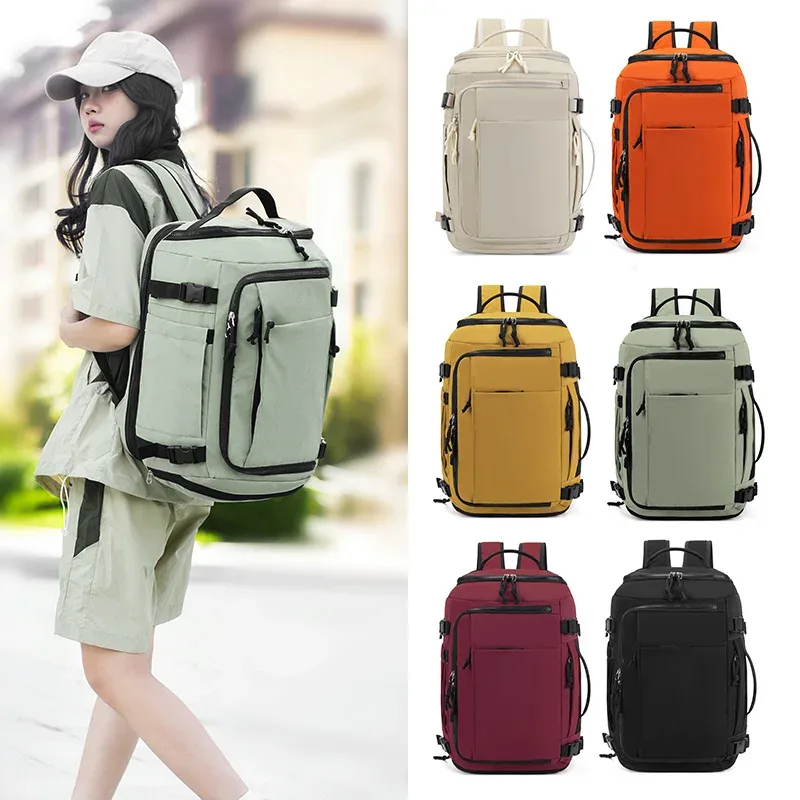 sac de voyage pour hommes et femmes, sac à dos de fitness multifonction de grande capacité avec rangement de chaussures, séparation sèche et humide, cartable étanche