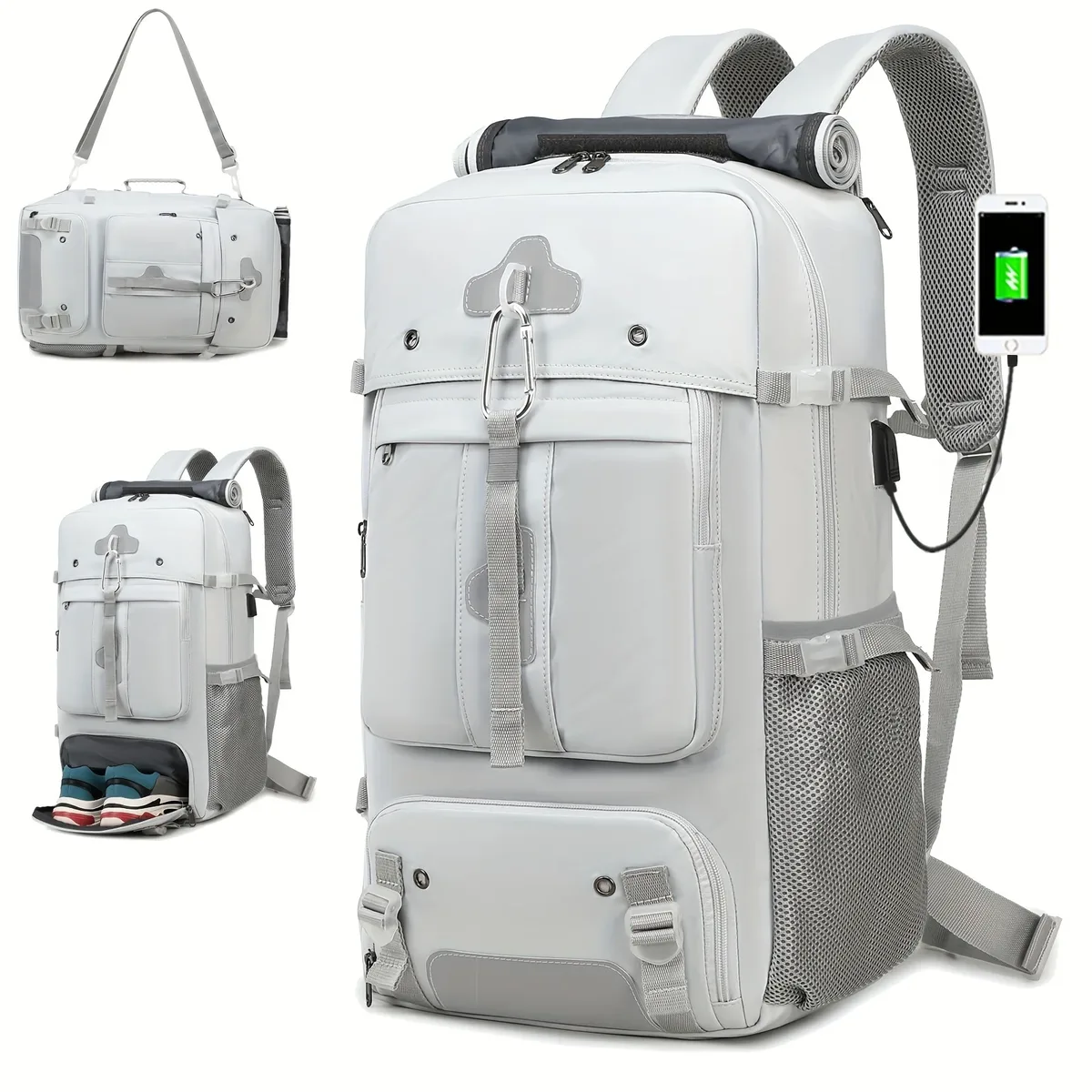 sac à dos de voyage pour hommes et femmes, grand sac à main avec compartiment à chaussures approuvé par la compagnie aérienne, sac à dos pour ordinateur portable 17 pouces, sac de sport