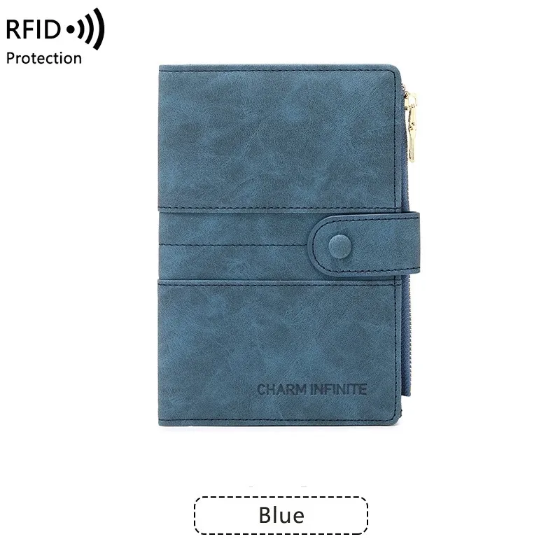 nouvelle pochette de passeport antivol rfid avec fermeture éclair, porte-documents multifonctionnel pour voyage
