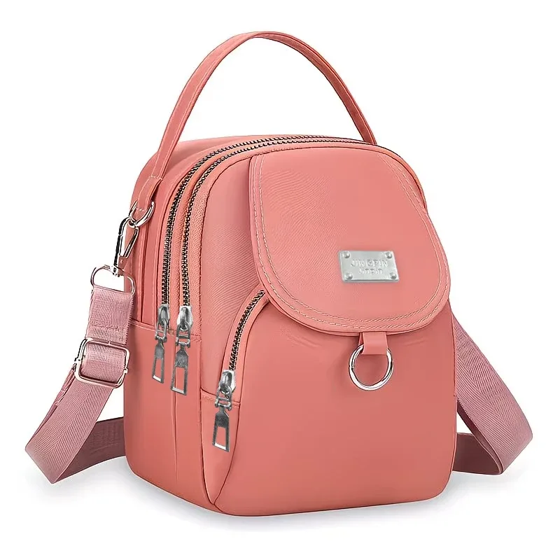 sac à dos convertible compact grace, sac en nylon léger de couleur unie avec large bandoulière amovible
