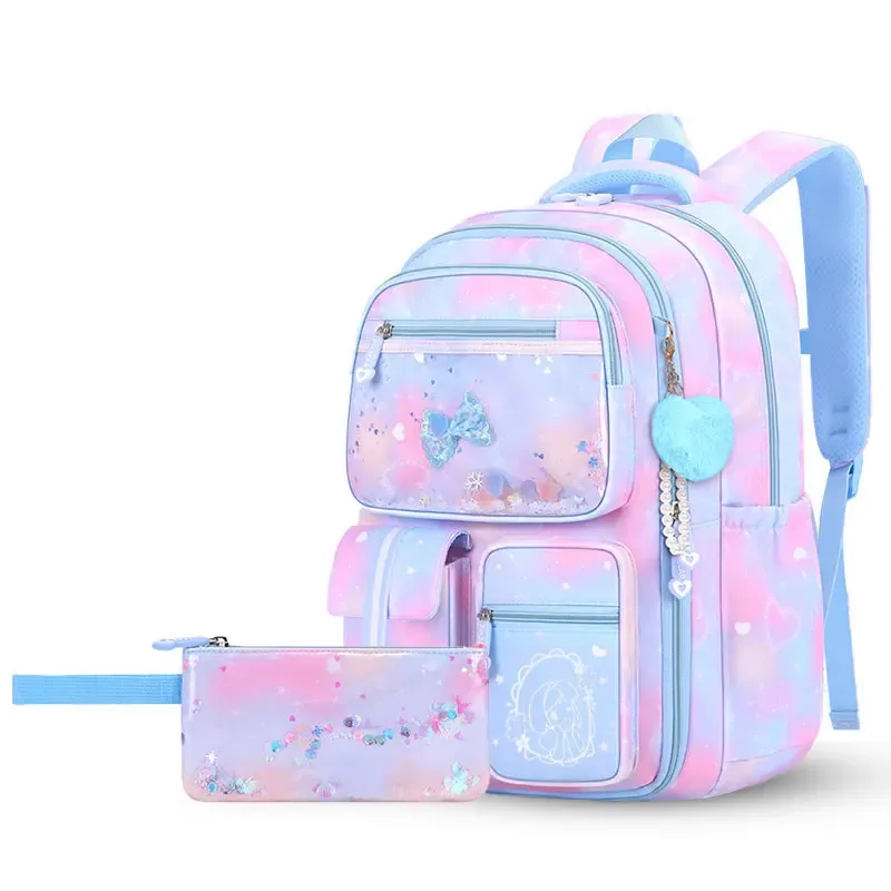 ensemble de 3 sacs à dos scolaires pour filles, mignons et élégants, grande capacité, protection de la colonne vertébrale, légers, sacs à dos pour enfants d'école primaire