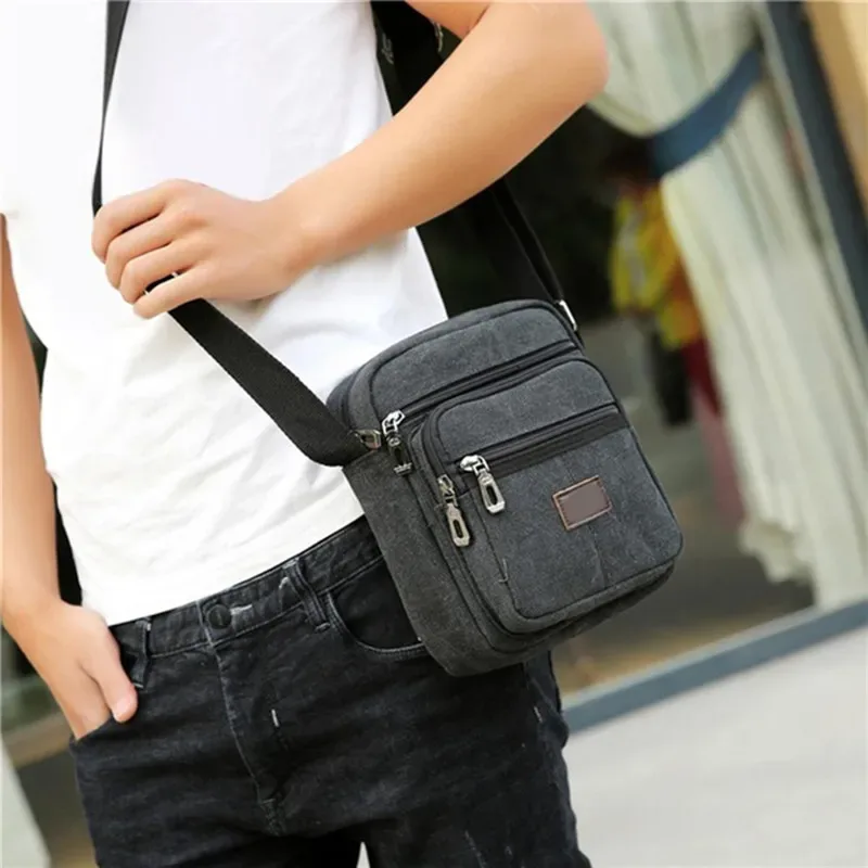 sac à bandoulière pour hommes affaires loisirs grande capacité sac à main portable fermeture éclair multicouche étanche été sacs à bandoulière pour hommes