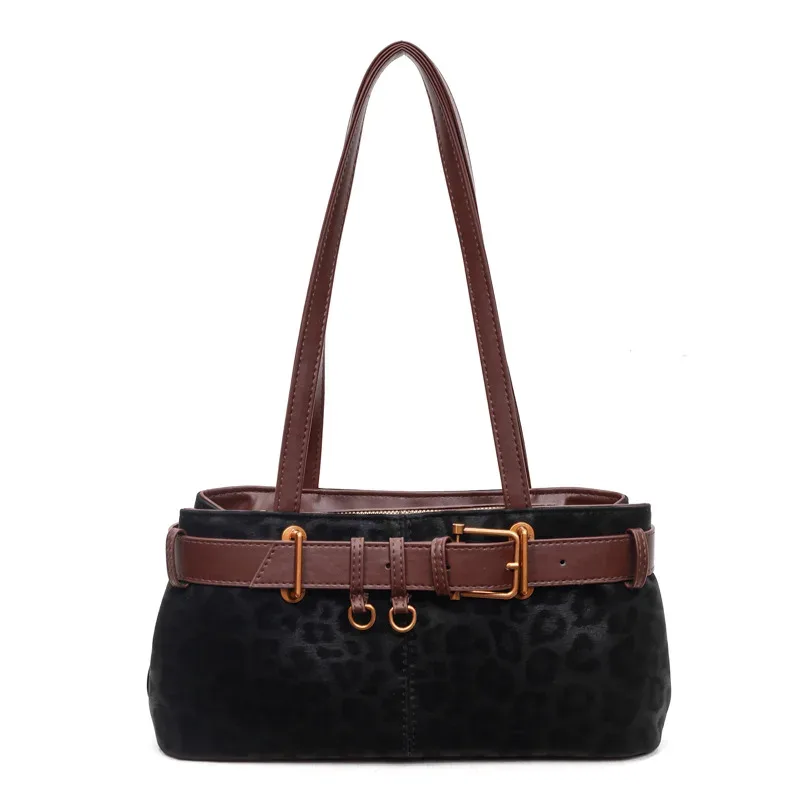 sac fourre-tout imprimé léopard pour femmes, grand sac à main rectangulaire en cuir pu, sac à bandoulière vintage de grande capacité, sac de travail décontracté pour les déplacements