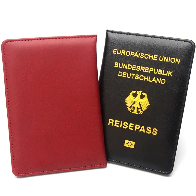 porte-passeport allemand pour hommes et femmes, couverture de passeport en cuir pu, étui pour passeport portable, porte-carte d'identité, porte-billet, accessoires de voyage