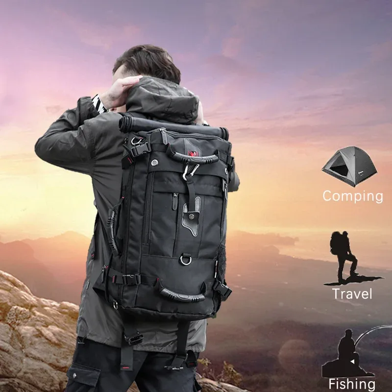 kaka 50l étanche voyage sac à dos hommes femmes multifonction 17.3 sacs à dos d'ordinateur portable mâle extérieur sac à bagages mochilas meilleure qualité