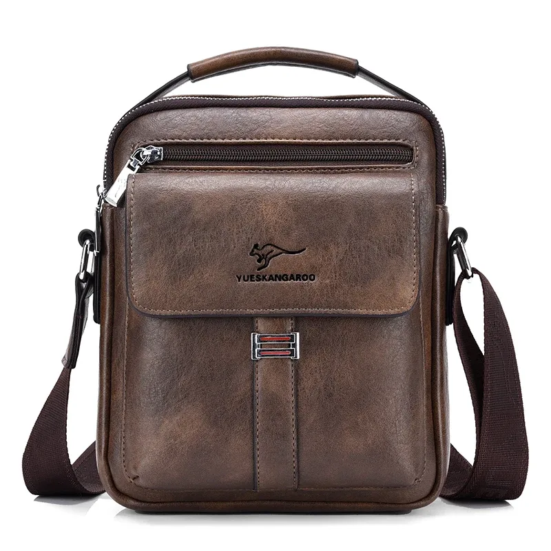 kangourou marque de luxe hommes sac à bandoulière vintage sac de messager en cuir hommes sac à main en cuir fendu sacs à bandoulière pour hommes 2020 nouveau