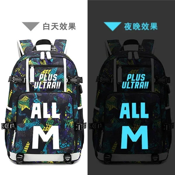 sac à dos de voyage grande capacité mha, sacs d'école imperméables pour garçons, sac à dos pour ordinateur portable avec chargement usb, sac à dos oxford pour cosplay