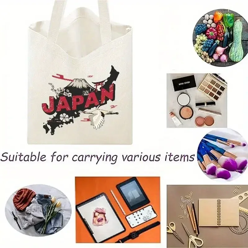 sac fourre-tout en toile à motif floral, sac de shopping réutilisable avec citation inspirante imprimée, sac à main écologique pour étudiantes, sac à bandoulière pour femmes