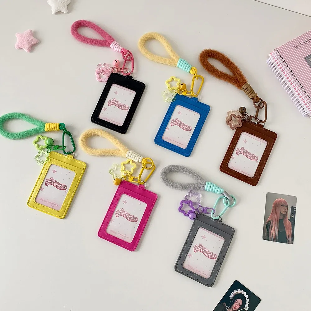 porte-cartes en corde suspendue 3 pouces, couleur unie, mode coréenne y2k, sac de rangement pour idole de fille mignonne, sac à dos pour étudiant, pendentif, porte-clés