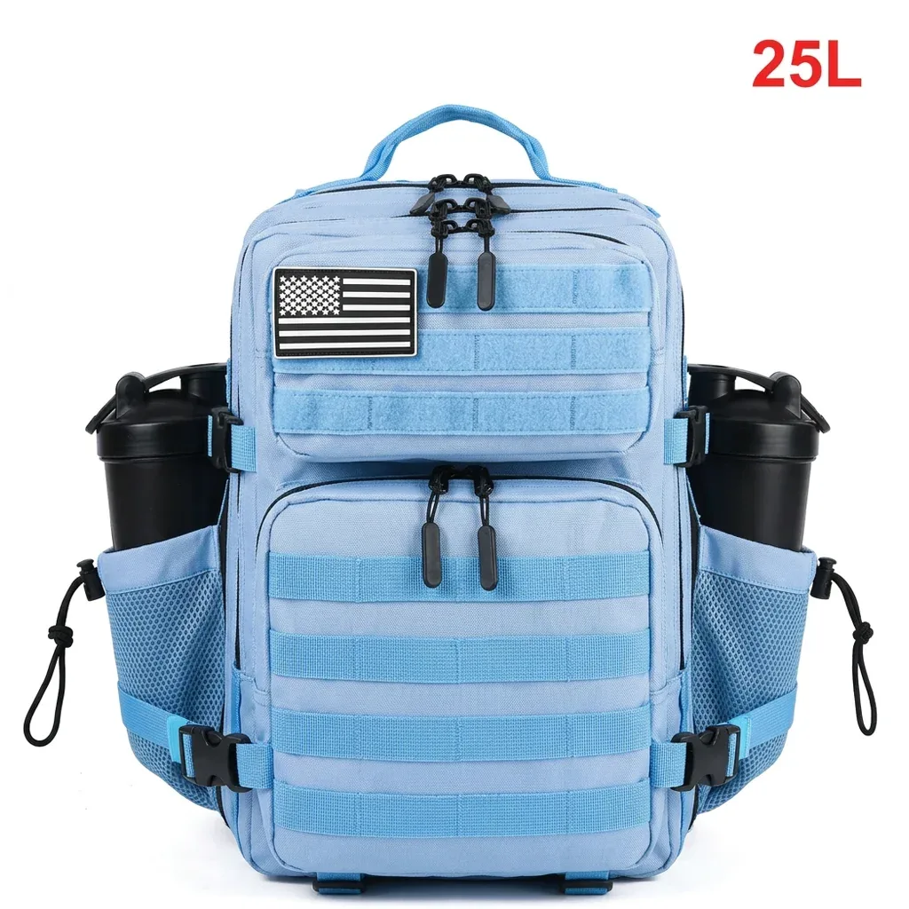 sac à dos tactique 25l pour femmes voyage en plein air randonnée bug out sac week-end exercice athlétisme sac à dos de gymnastique avec double porte-gobelet