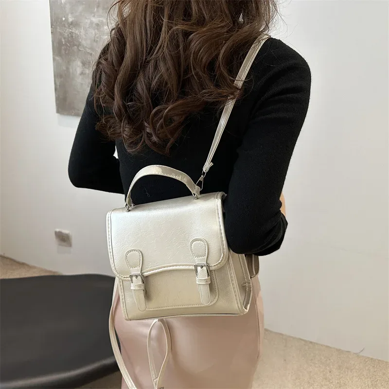 sac à dos en cuir pu souple pour femme, sac à main simple pour femme, sacs à main décontractés pour documents solides, sacs initiés pour dames, style collège, mode