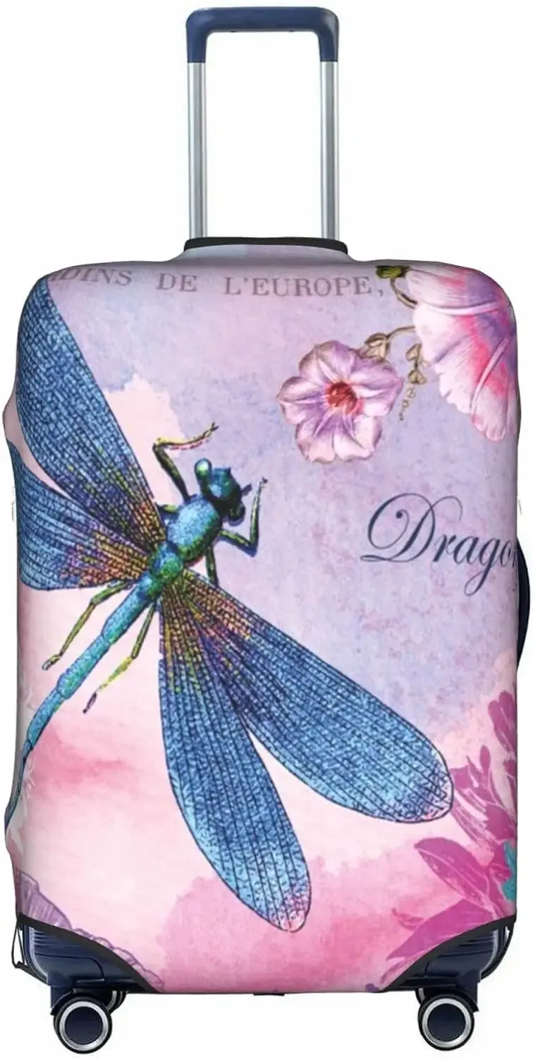 juste de valise florale libellules, d343-verde, housse de protection pour bagages, bagages de voyage, housses de bagages d'aéroport, convient à 18 "-32"