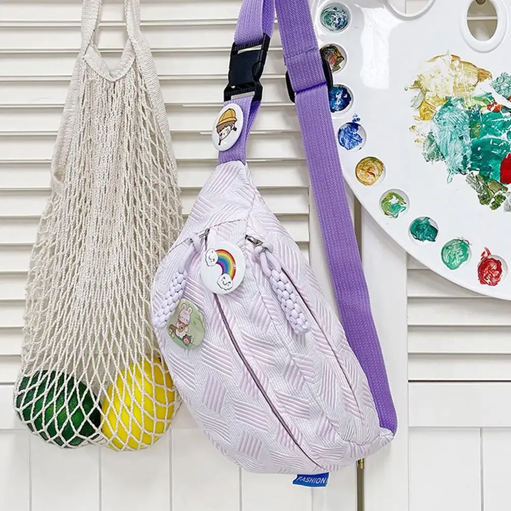 sac de poitrine de sport pour femmes, sac banane multi-poches décontracté, grand pendentif imprimé, capacité douce, sacs à dos à bandoulière, mini sac rando x3i0