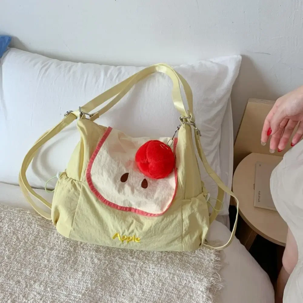sac à dos en nylon couleur dopamine, mignon, fruits, style coréen, grande capacité, sac messager en tissu, sac de livre léger créatif, voyage