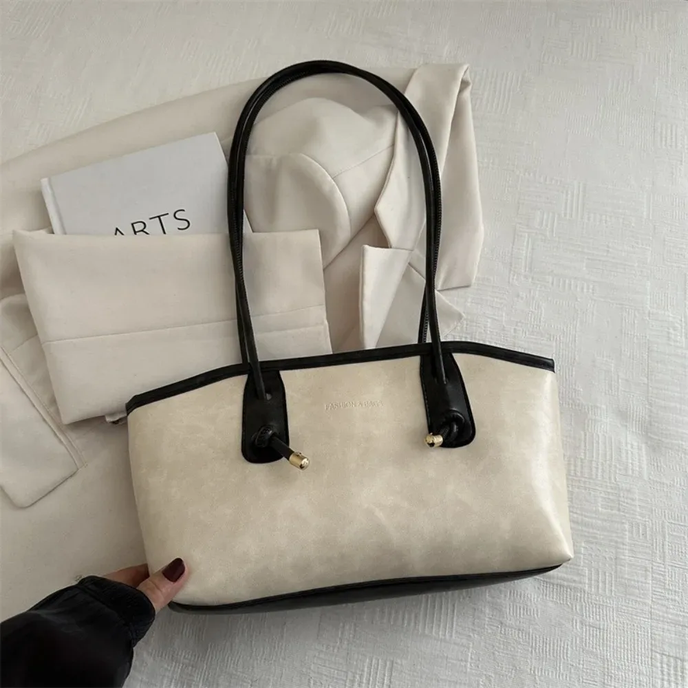 y2k tendance grande capacité travail sac à bandoulière couleur unie simple dame sacs à main en cuir pu sac fourre-tout femmes femme