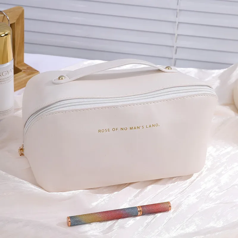 sac à cosmétiques grande capacité, trousse de toilette de maquillage pour femmes, trousse de maquillage, pochette de rangement, boîte de luxe pour dames, sac de rangement, fermeture éclair de voyage ﻿