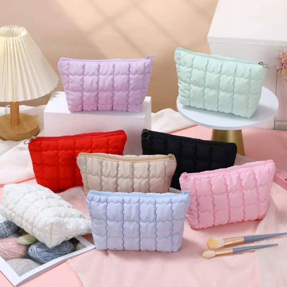 sac à main cosmétique à bulles pour femmes, organisateur de voyage, maquillage nuage, rouges à lèvres, pochette en coton, sac à fermeture éclair de grande capacité
