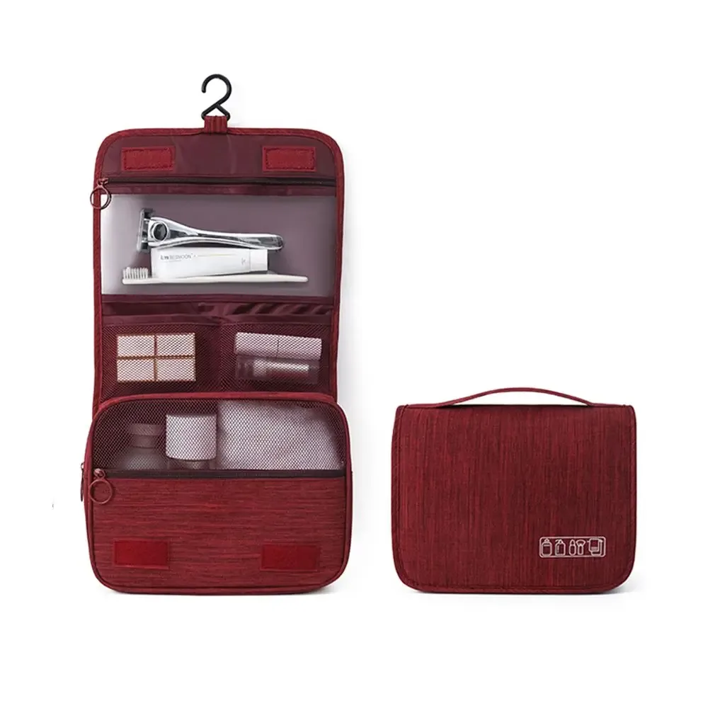 trousse de toilette pliable, organisateur, sac de rangement suspendu, trousse de maquillage de salle de bain, étui de voyage, séparation sèche et humide, sac de lavage cosmétique