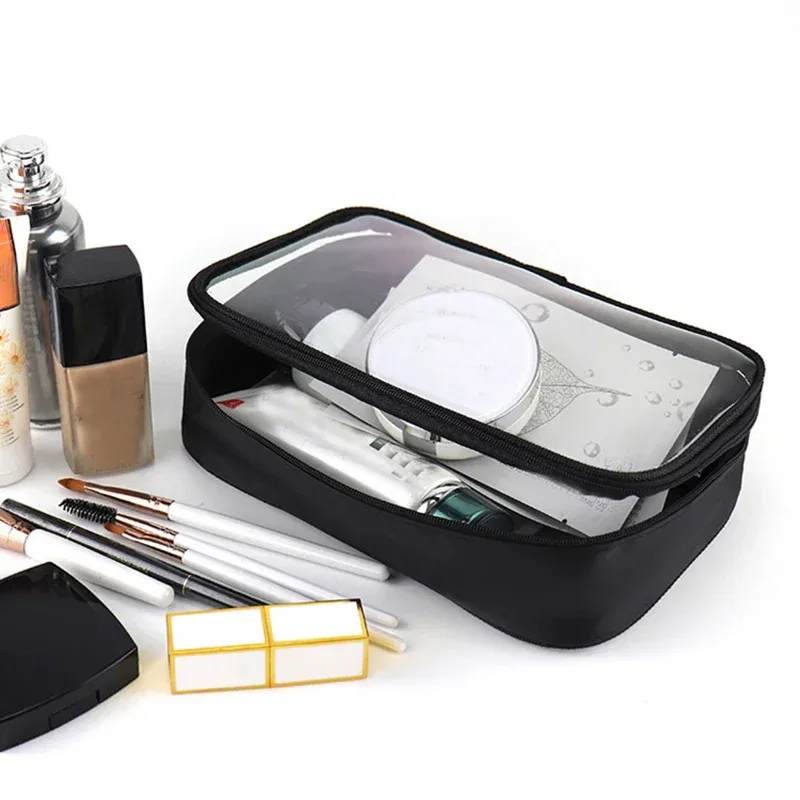 sac à cosmétiques transparent étanche pour femmes, trousse de maquillage de voyage avec fermeture éclair, organisateur de lavage de beauté, trousse de toilette de bain, kit