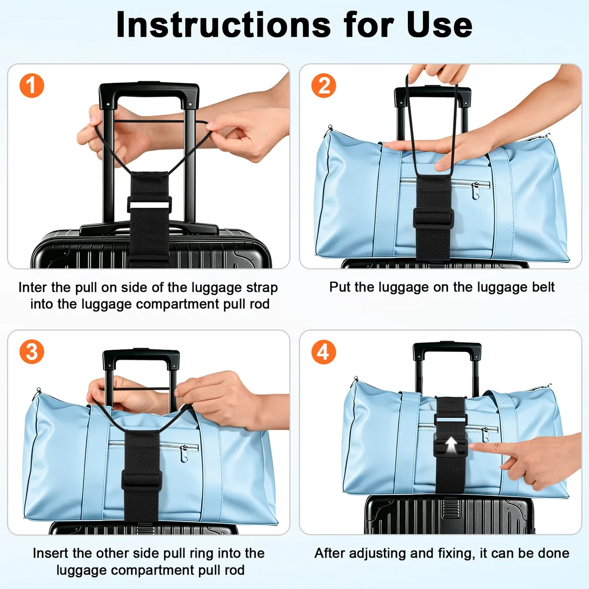 sangle de bagage élastique réglable avec boucle à crochet pour sécuriser les bagages, valises, sacs, organisateurs, sangles de maintien, accessoire de voyage
