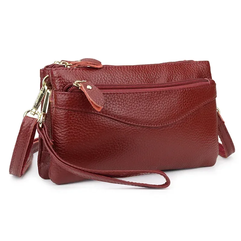 sac à bandoulière en cuir véritable pour femme, petit sac à main initié, pochette à bracelet décontractée, sacs de messager de grande capacité