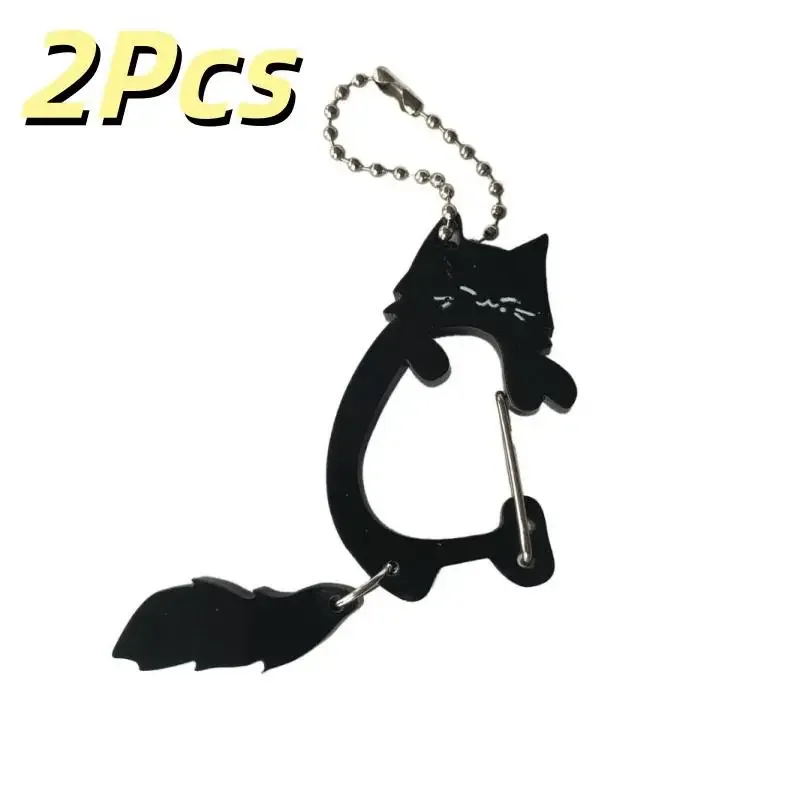 lot de 2 porte-clés chat à queue mobile, pendentif queue qui bouge avec mousqueton pour sac à dos, sac à main, décoration, cadeau pour les amoureux des chats