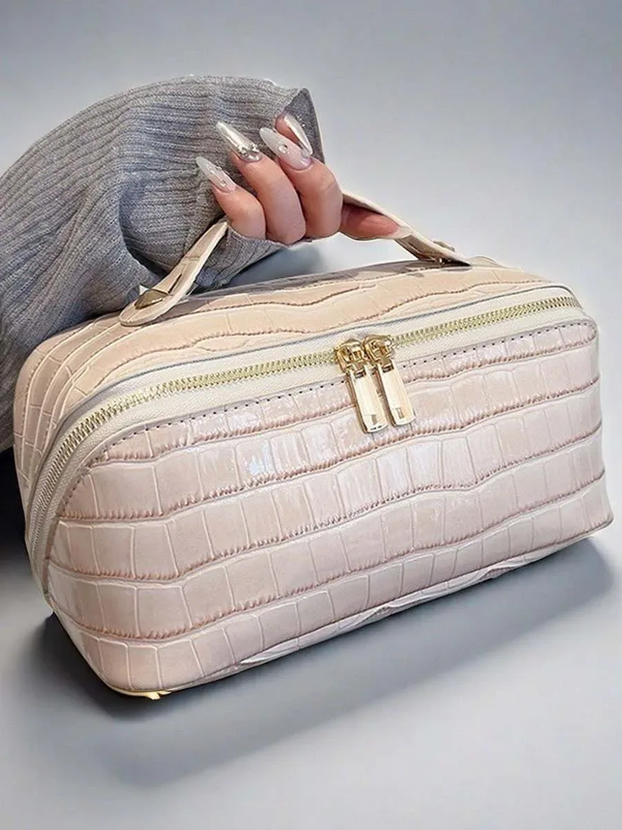 nouvelle trousse de toilette de voyage haut de gamme, de niche, grande capacité, pratique, avec motif écorce, et sac de rangement à motif pierre cosmétique