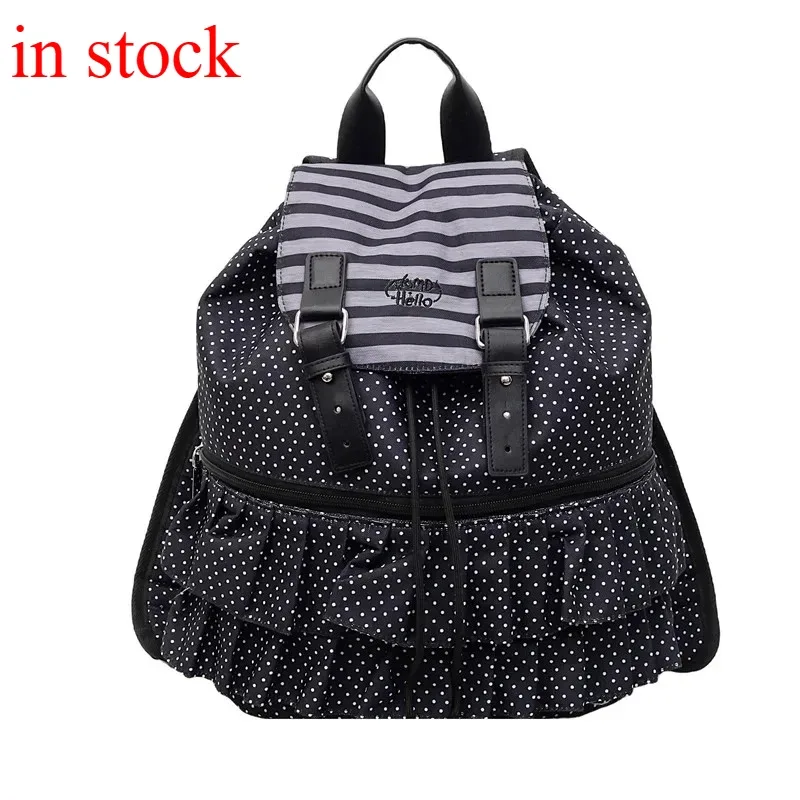 volants épissés mochilas mujer imprimé à pois mochila haute capacité sac vacances voyage sac à dos nouveaux sacs en toile pour femme