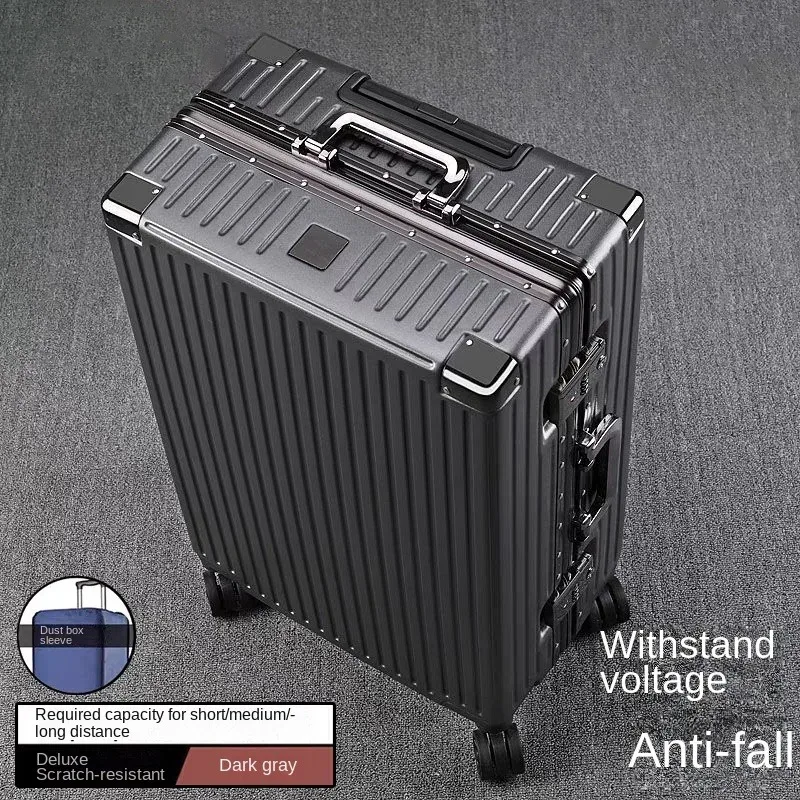 Valise à cadre en aluminium, grande capacité, valise à roulettes robuste et durable, valise de cabine à code, valise en PC renforcé, 20/22/24/26/28