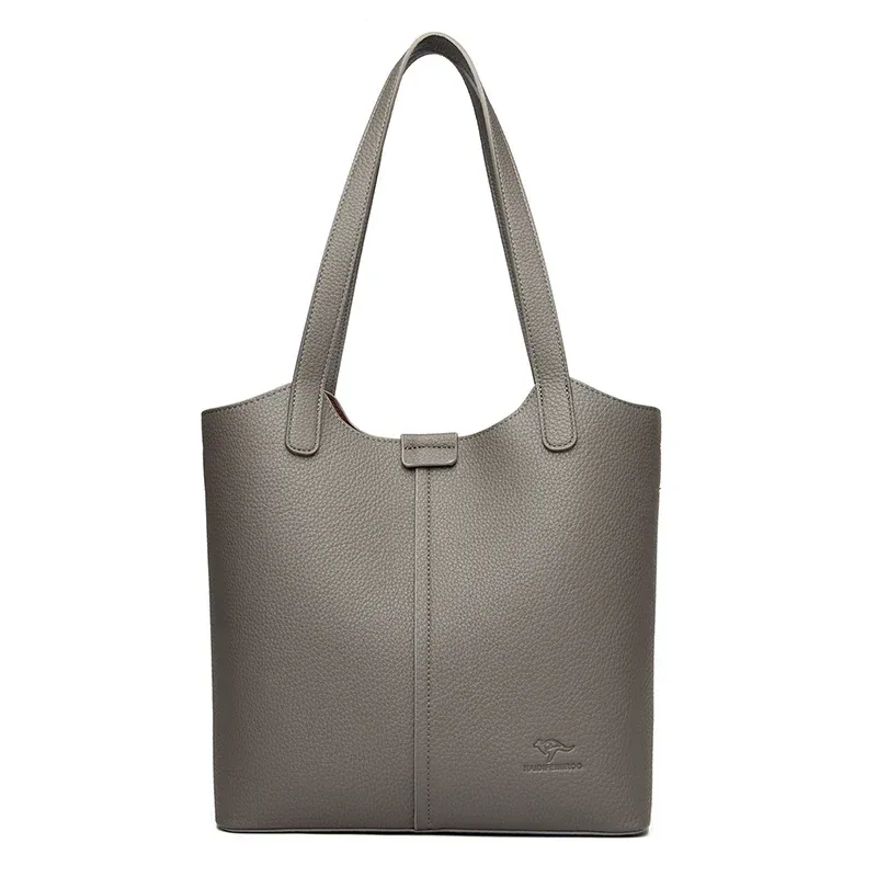 véritable marque haut de gamme en cuir pu souple sac à bandoulière pour femmes sac fourre-tout décontracté femme sac à main conception simple sac à main sac de transport