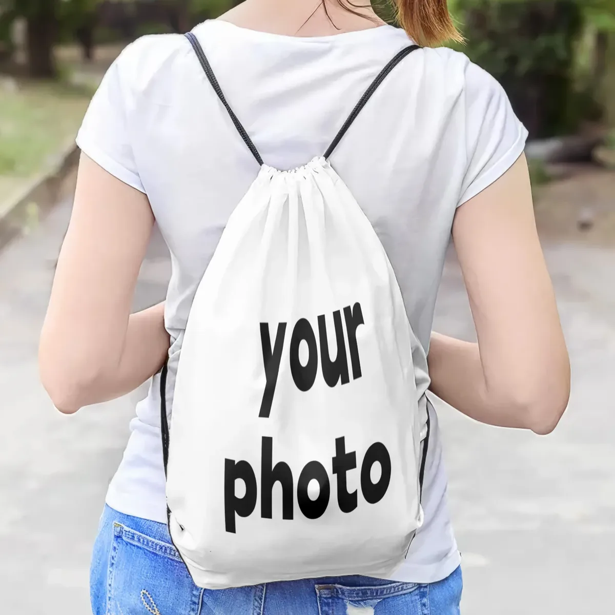 sac à cordon personnalisé avec impression d'image sur mesure, sac de sport pour le yoga, la natation, les sports, l'école, les étudiants, sac à dos décontracté pour tous les jours