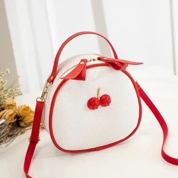 mode cerise modèle doux filles petit sac rond sac à main simple décontracté étudiant mini voyage sac à dos sacs à main sacs à bandoulière