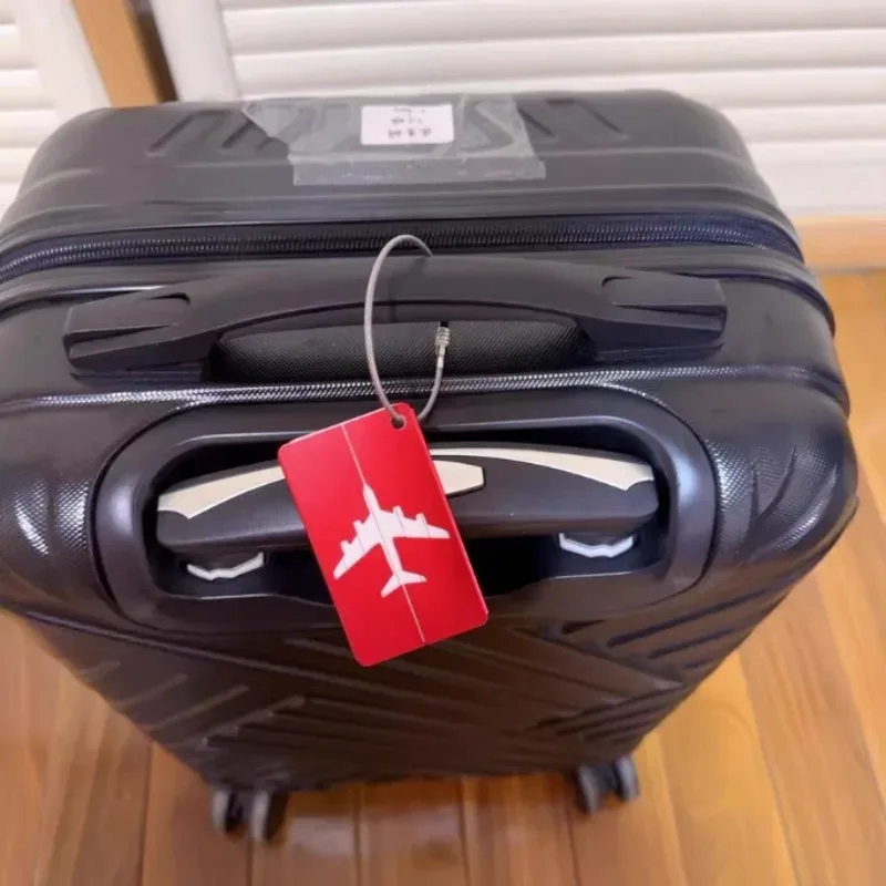 étiquette de bagage en métal, accessoires de voyage unisexe, étiquettes nominatives de valise, sac à dos, porte-étiquette d'adresse, 1 pièce