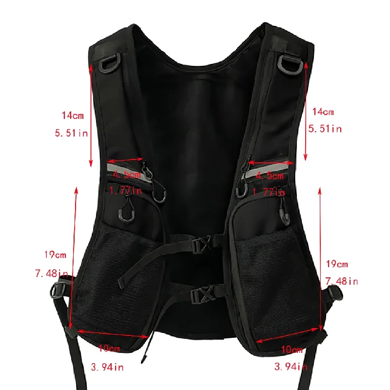 hip-hop streetwear poitrine plate-forme sac pour hommes mode étanche gilet tactique poitrine packs fonction stockage sac à dos poches en nylon
