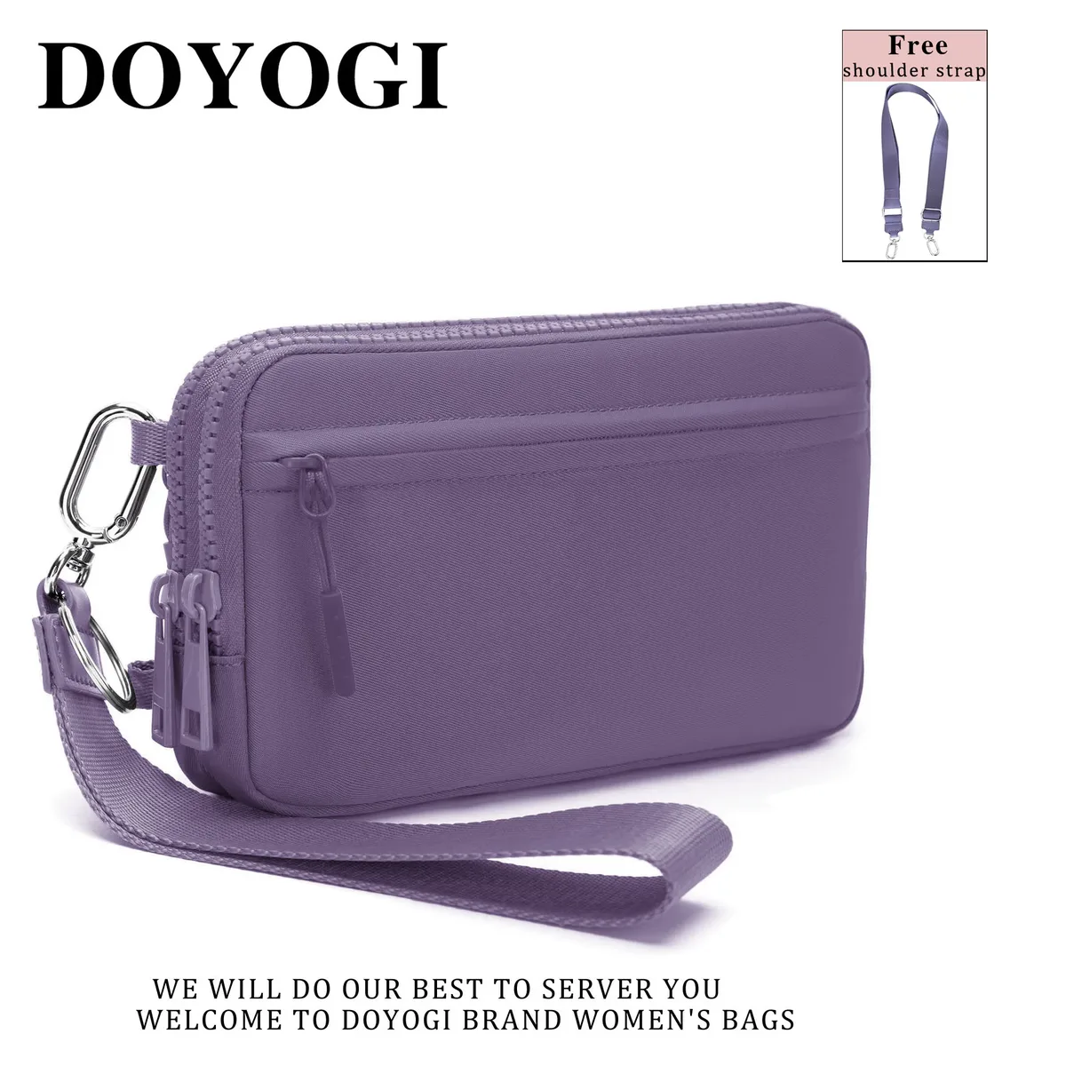 portefeuilles à poignet pour femmes, portefeuille matelassé en nylon avec 4 fermetures éclair, porte-cartes de crédit de voyage, organiseur de téléphone portable