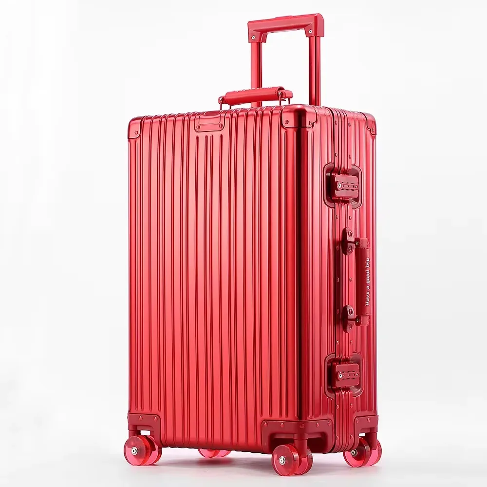 valise de voyage tout en aluminium et magnésium, bagages roulants, boîtier de chariot en alliage avec roue silencieuse spinner, serrure tsa, cabines à main