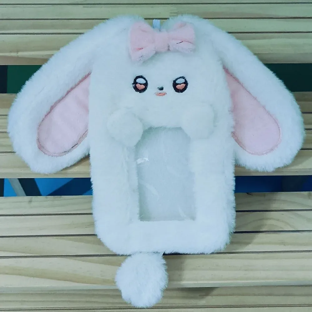 étui à cartes photo en peluche, mignon, dessin animé, lapin, chien, chat, porte-cartes, portable, ins, porte-cartes, étudiants, idole, photos, housse de protection