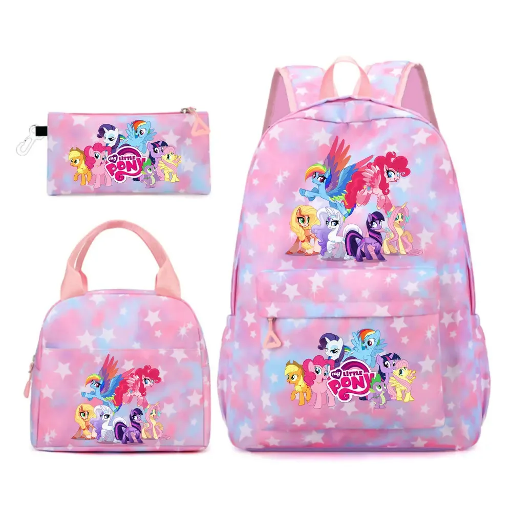 sac à dos my little pony, 3 pièces/ensembles, sac à dos de sport pour filles, sac à dos pour ordinateur portable, sac à dos de voyage pour adolescents, sac à livres pour étudiants et adolescents