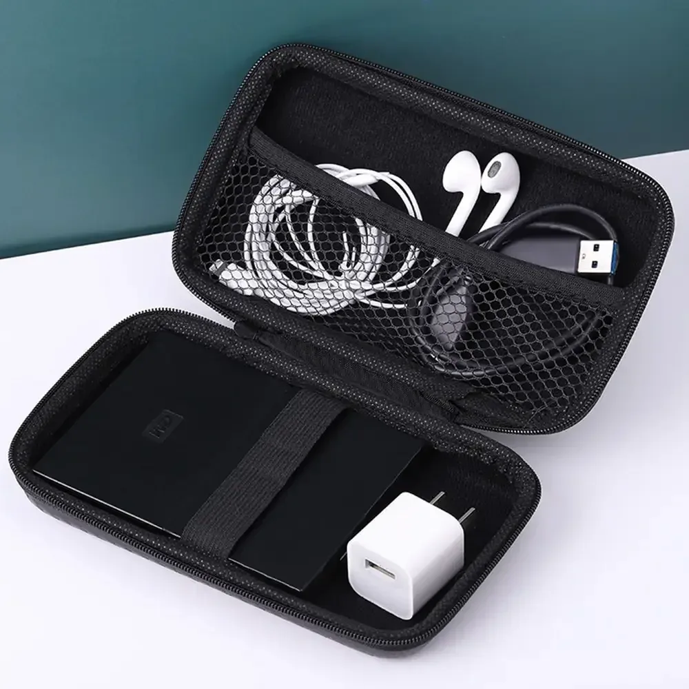 pochette multifonctionnelle à fermeture éclair pour câble usb et disque u, organisateur de rangement de protection, mini disque dur, sac de voyage pliable