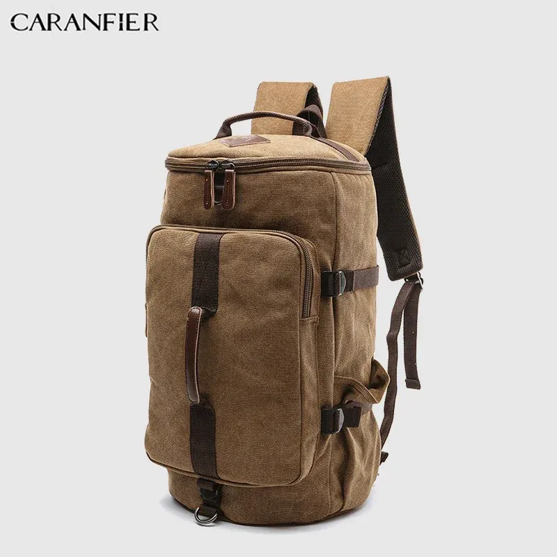 sac voyage toile multicouleurs poche latérale ouverture zip grande capacité décontracté polyvalent bandes cuir contraste vintage