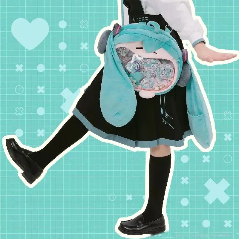 officiel anime miku itabag cosplay hatsune ita sac à dos en peluche femmes sac de bricolage école étudiant hommes velours bandoulière sac à bandoulière