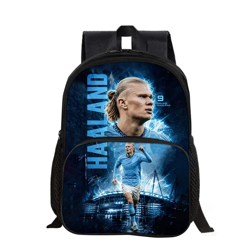 sac à dos haaland avec poche avant pour étudiants et enfants, sac d'école pour star du football, sac de sport, sac de voyage de grande capacité