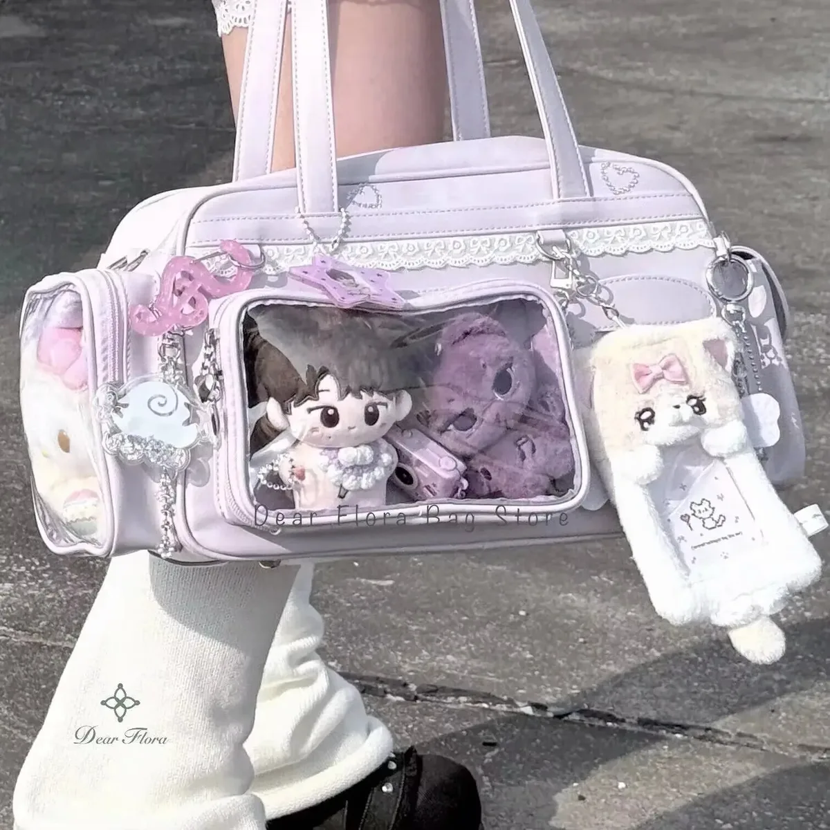 y2k nouveau sac ita de concert jk sac à bandoulière de grande capacité mignon fille sac à dos transparent exposition bricolage badge affichage sac à bandoulière