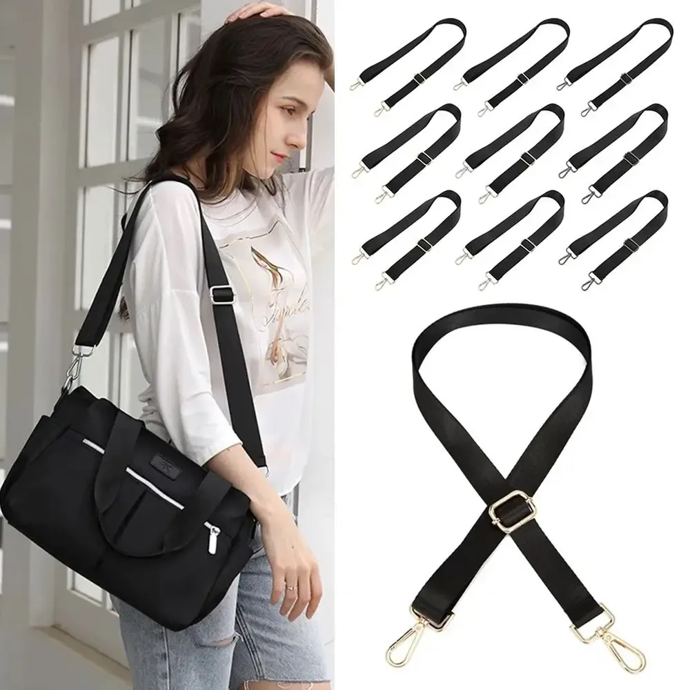 sangle de sac en nylon pour femmes et hommes, poignées de remplacement réglables, ceinture amovible, poignée de sacs de messager, ceinture de sac à main, noir, mode initiée