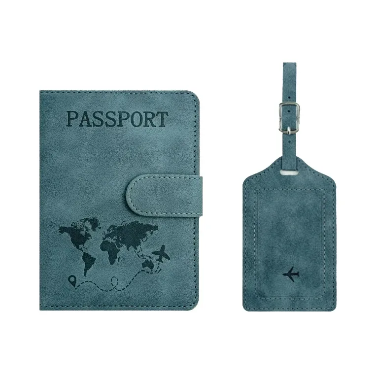 porte-passeport personnalisé, étiquette de bagage, boîte cadeau, accessoires de voyage tendance diy, vente en gros, gravure de logo, portefeuille de voyage